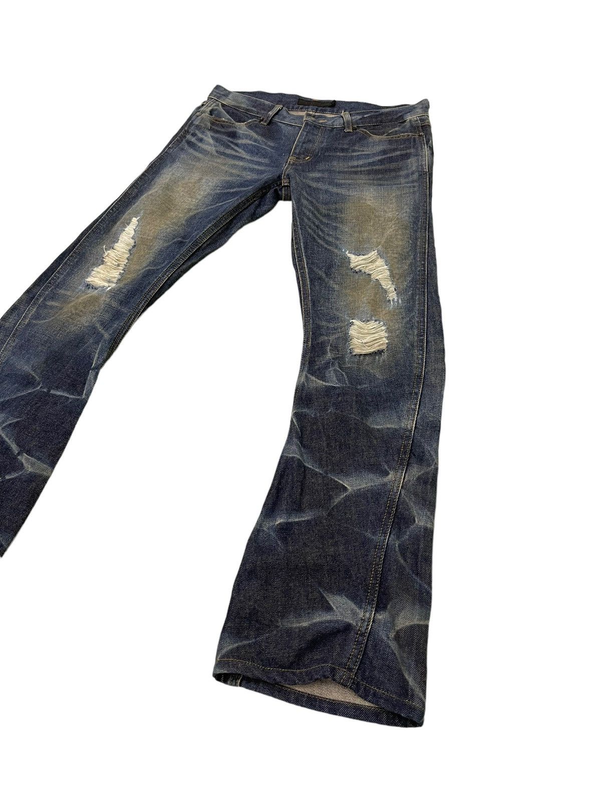Japanese Brand Flare Jeans Fuga Japan Curv Leg Low Rise Slim Honeycomb 5🟦4 Size US 32 / EU 48 - 3 Thumbnail