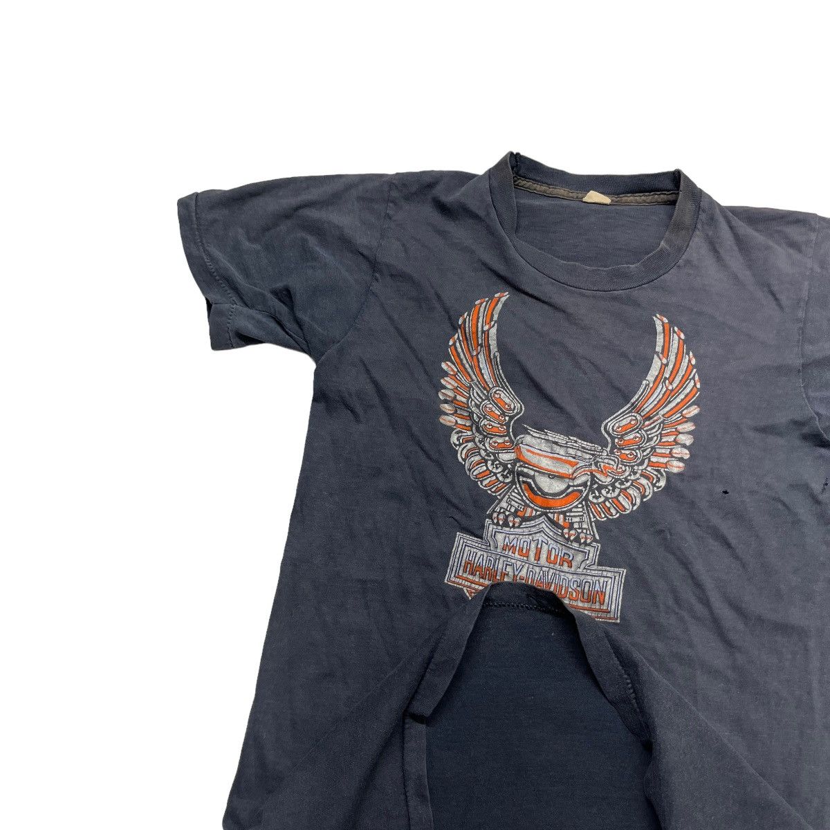 Harley Davidson × Vintage 70s Harley Davidson Springfield Tee Distressed & Faded Size US S / EU 44-46 / 1 - 3 Thumbnail