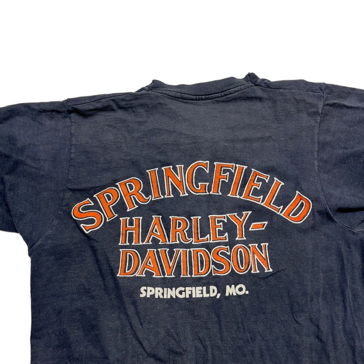 Harley Davidson × Vintage 70s Harley Davidson Springfield Tee Distressed & Faded Size US S / EU 44-46 / 1 - 6 Thumbnail