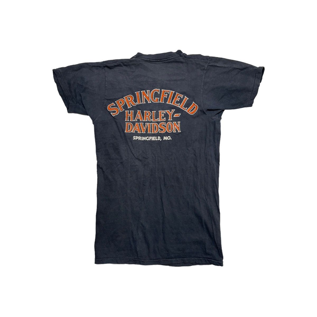 Harley Davidson × Vintage 70s Harley Davidson Springfield Tee Distressed & Faded Size US S / EU 44-46 / 1 - 5 Thumbnail