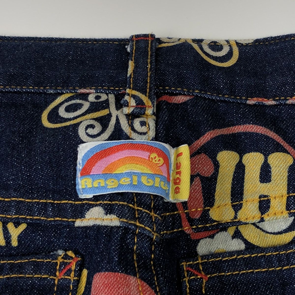 Hysteric Glamour 🛒NEEDGONE🛒1990s Angel Blue - Pop Printed Denim Pants Size US 29 - 10 Thumbnail