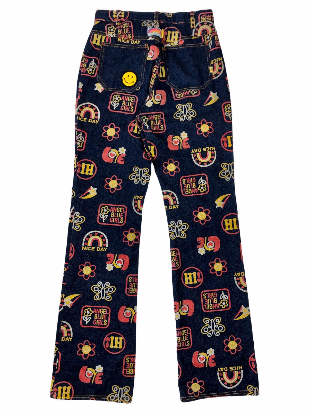 Hysteric Glamour 🛒NEEDGONE🛒1990s Angel Blue - Pop Printed Denim Pants Size US 29 - 2 Thumbnail