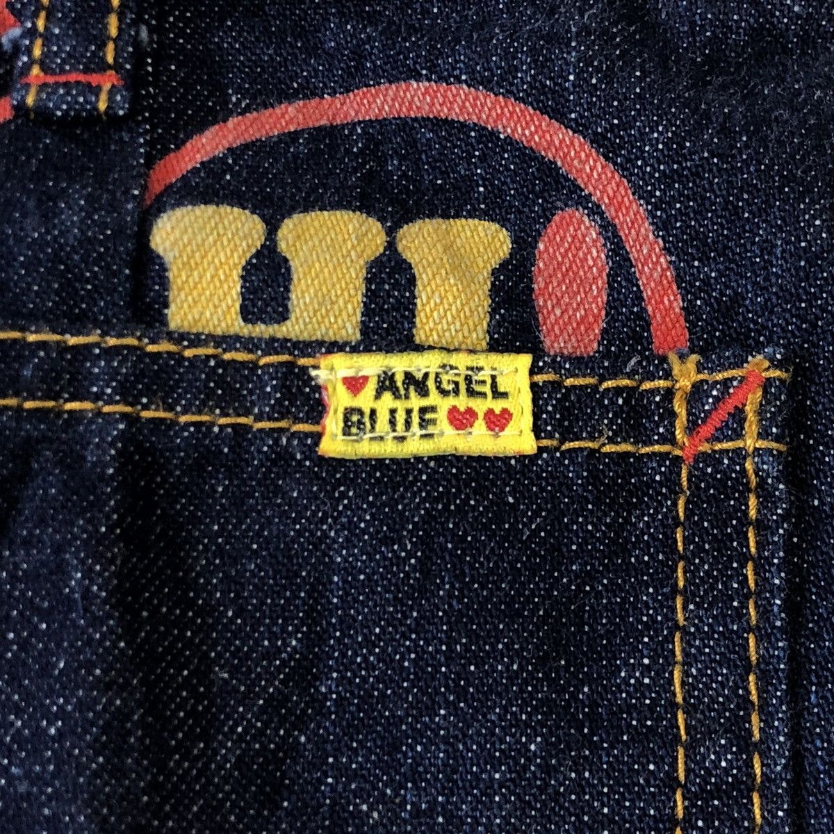 Hysteric Glamour 🛒NEEDGONE🛒1990s Angel Blue - Pop Printed Denim Pants Size US 29 - 7 Thumbnail