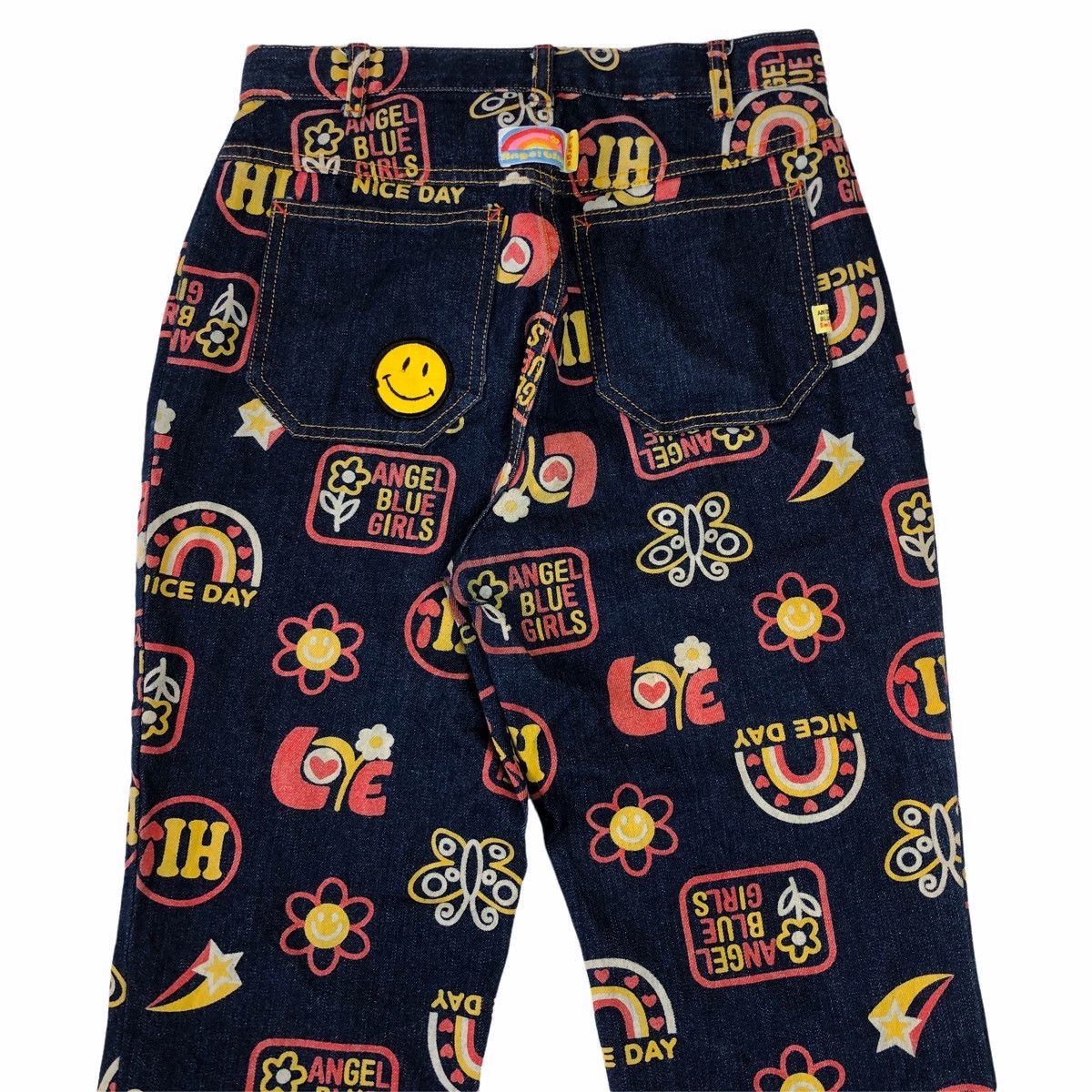 Hysteric Glamour 🛒NEEDGONE🛒1990s Angel Blue - Pop Printed Denim Pants Size US 29 - 5 Thumbnail