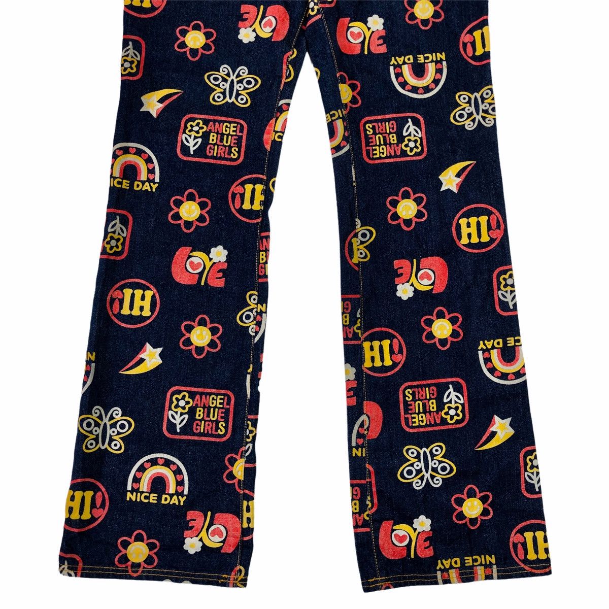 Hysteric Glamour 🛒NEEDGONE🛒1990s Angel Blue - Pop Printed Denim Pants Size US 29 - 4 Thumbnail