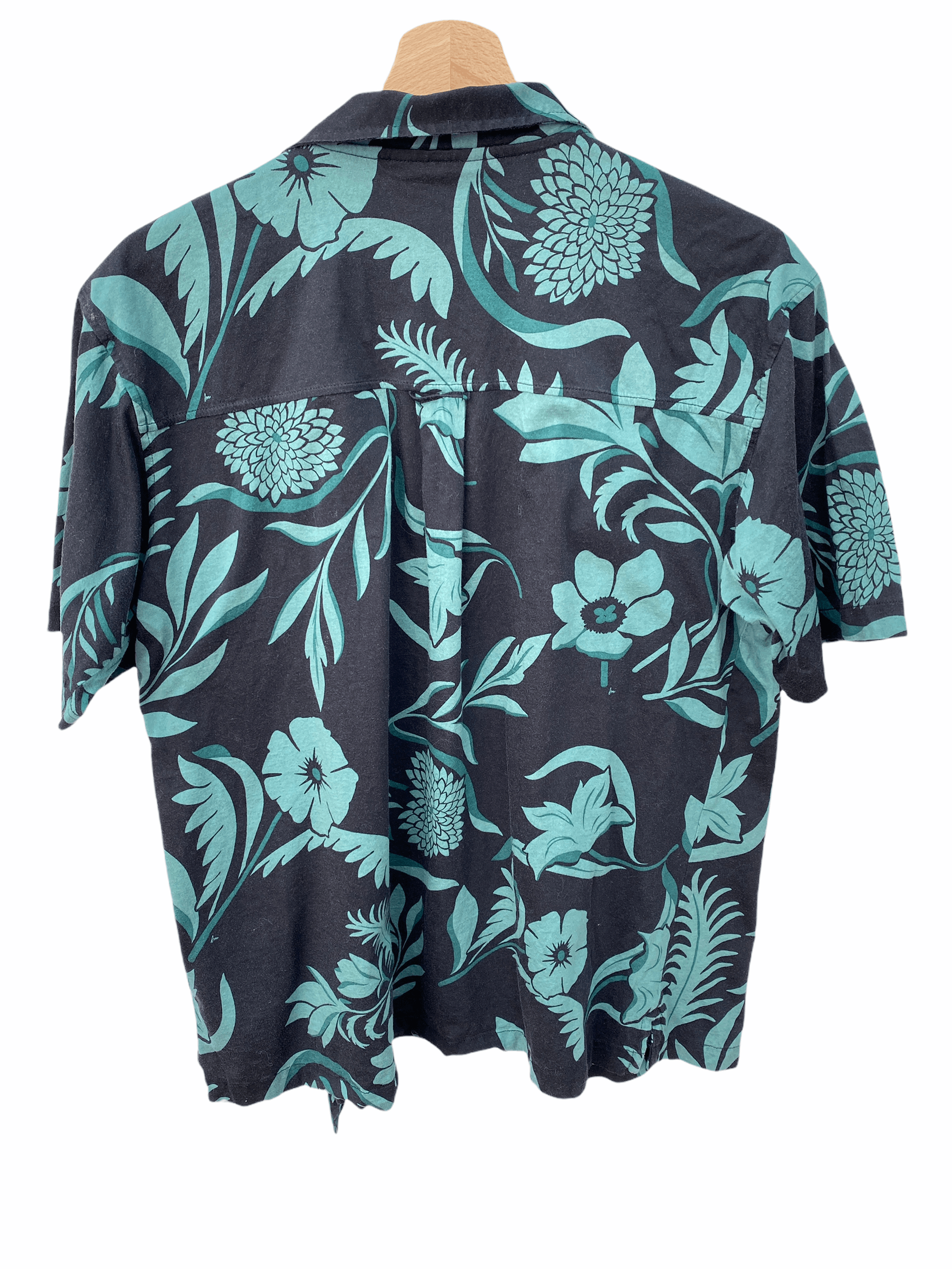 AMI Black / Green Hawaiian - Floral Shirt Size US M / EU 48-50 / 2 - 4 Thumbnail