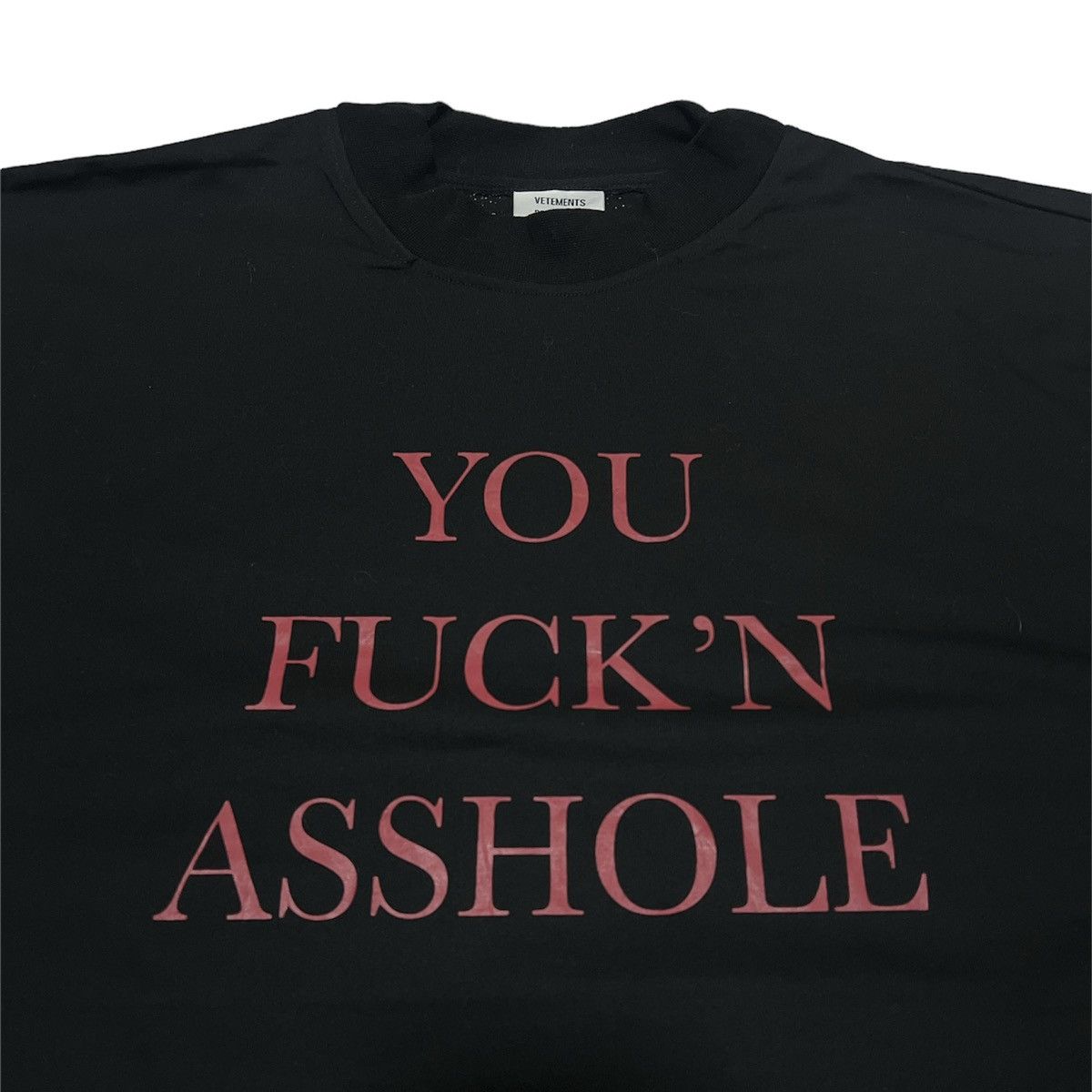 Vetements FW17 Vetements You Fuck'n Asshole Football Shoulders T shirt Size US XS / EU 42 / 0 - 3 Thumbnail