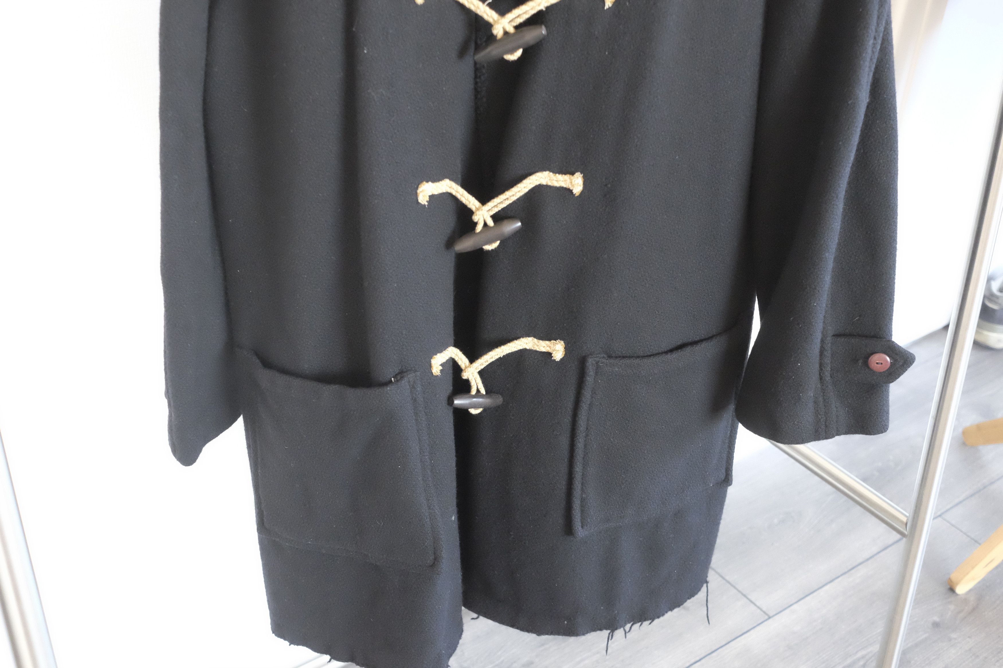 Ralph Lauren Wool Black Duffle Coat Size US M / EU 48-50 / 2 - 3 Thumbnail