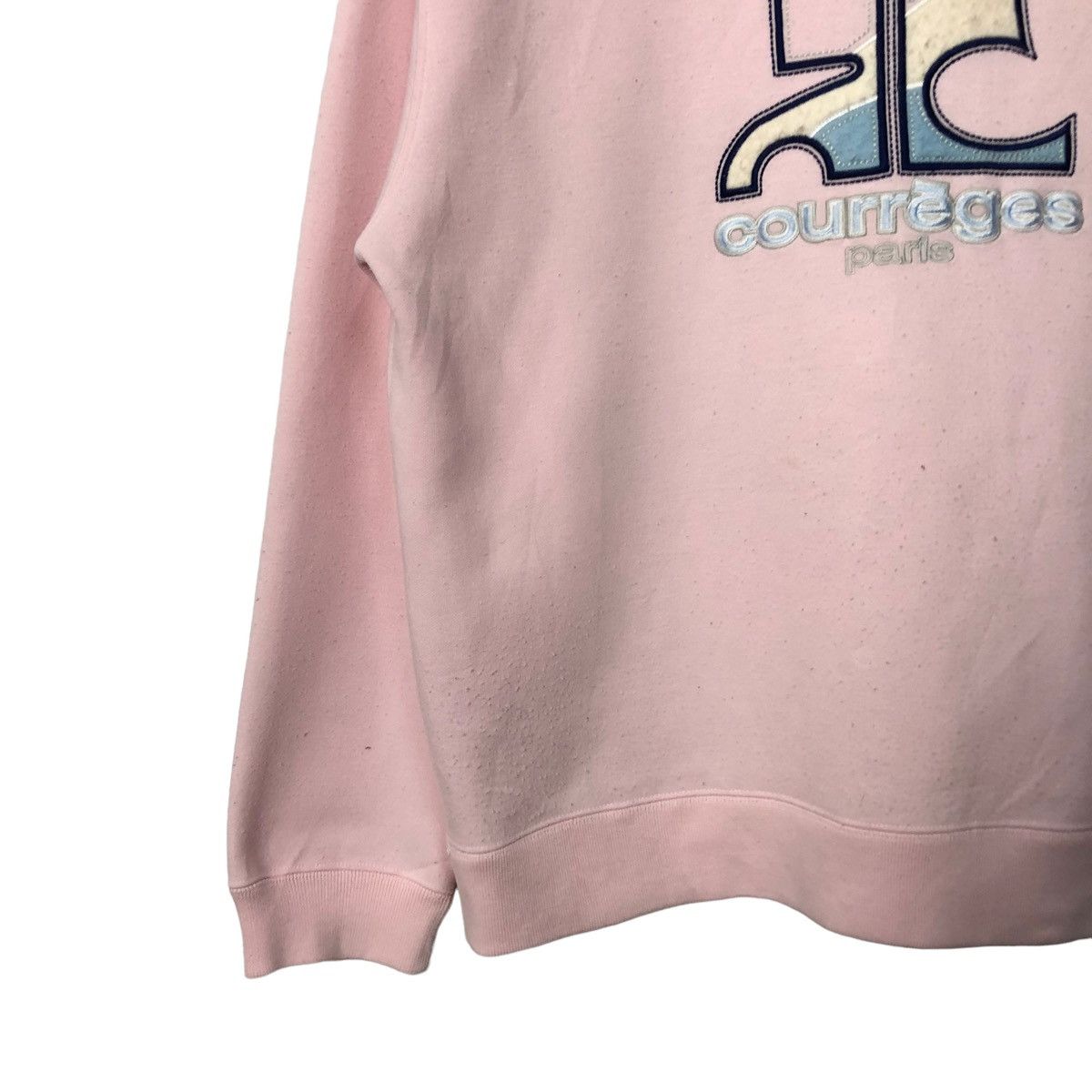 Andre Courreges Vintage Courreges Crewneck Embroidery Big Logo Sweatshirt Size L / US 10 / IT 46 - 3 Thumbnail