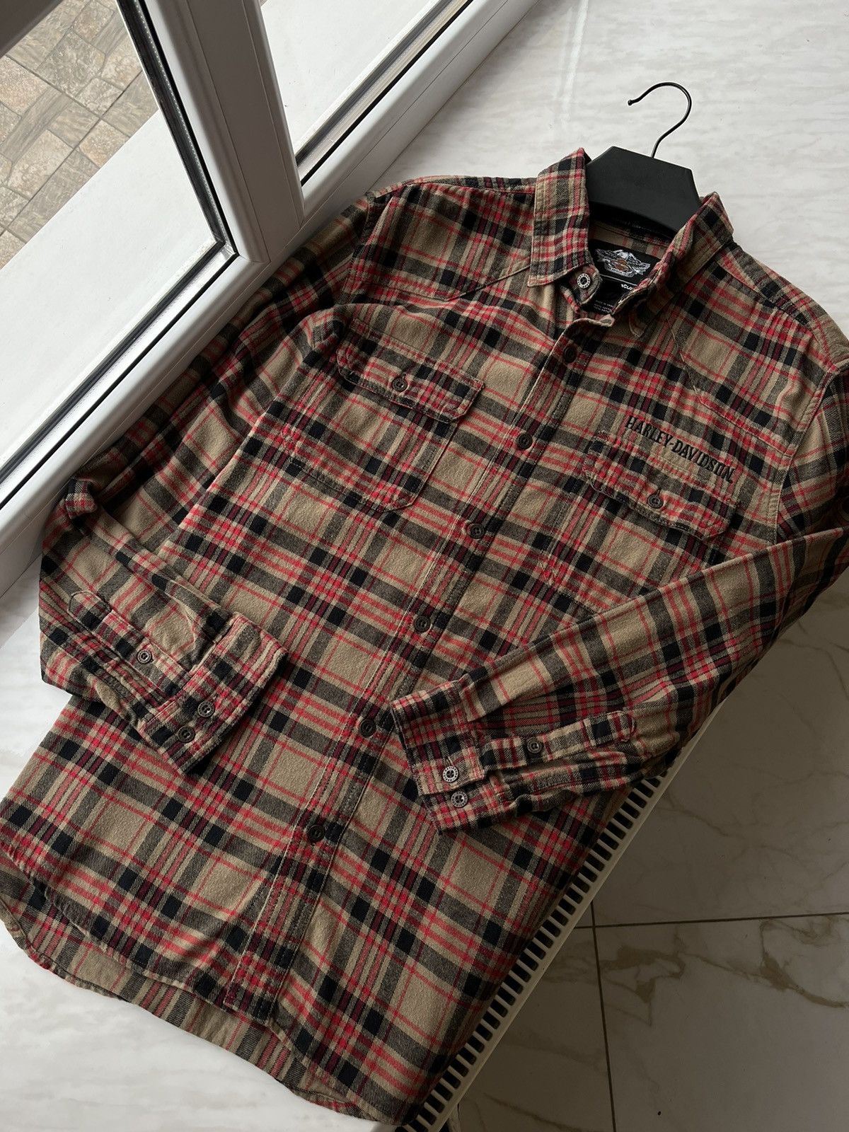 Harley Davidson shirt flannel American motor clothes.