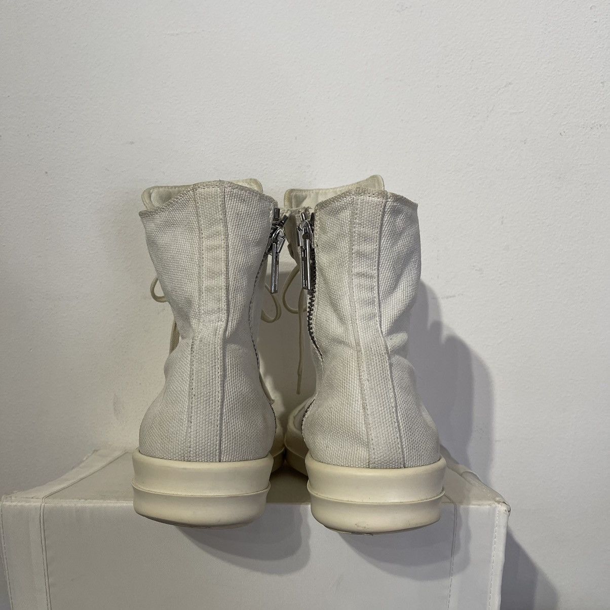 Rick Owens × Rick Owens Drkshdw Rick Owens Drkshdw 2019 Chalk Canvas Ramones High Size US 10 / EU 43 - 4 Thumbnail
