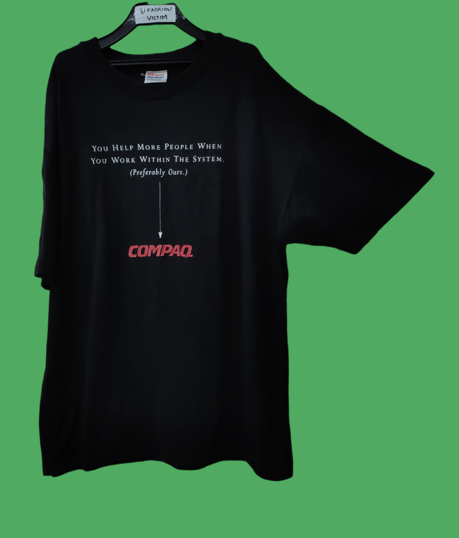 T-shirt Vintage Hewlett Packard Années 90 'Power To Empower' - Taille XL, Noir, Coton