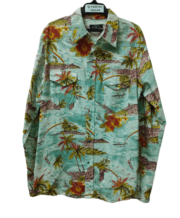 Aloha Wear 🇯🇵Men's Melrose🇯🇵 Full Print Hawaii Shirt Made In Japan ...