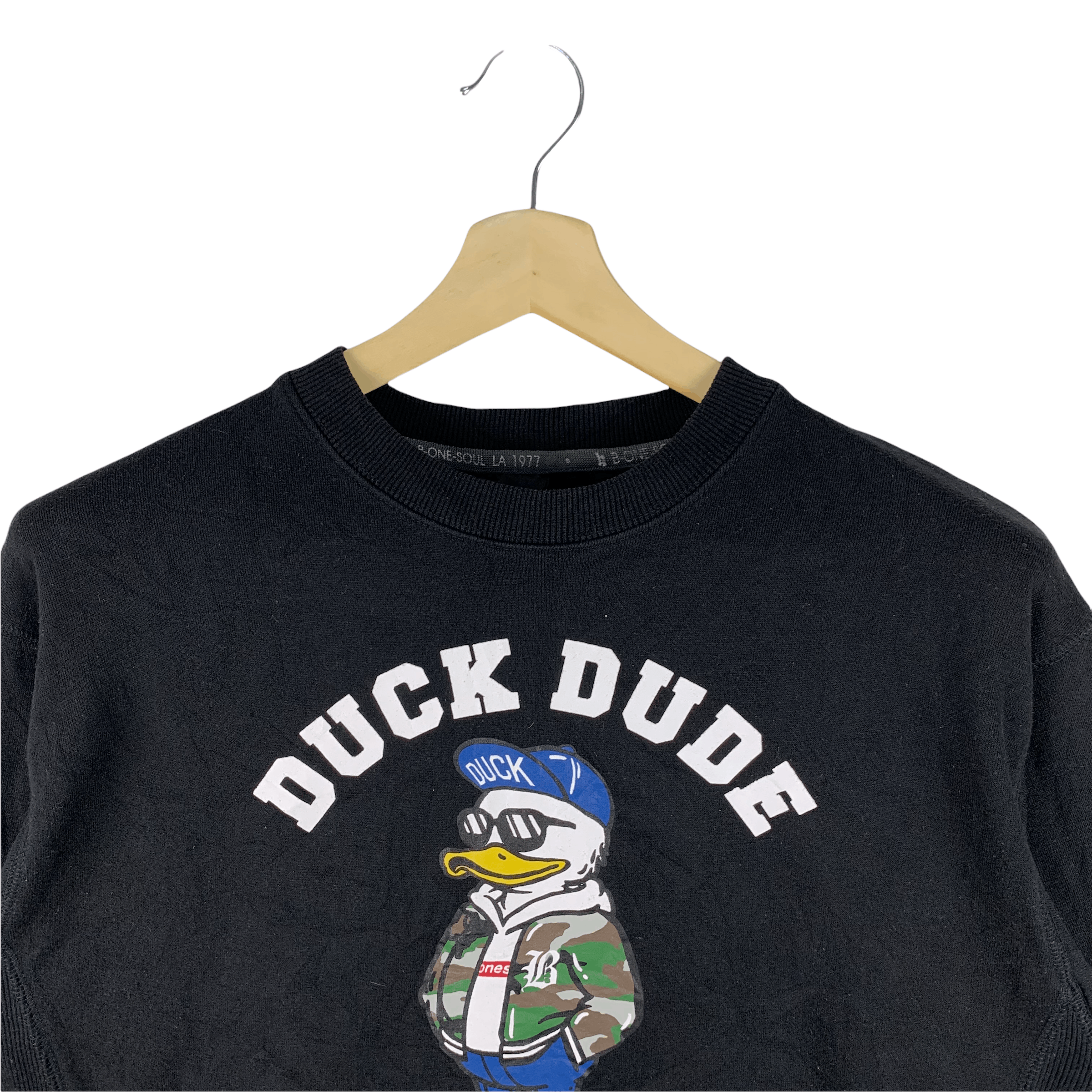 Japanese Brand Duck Dude B-One-Soul Crewneck Sweatshirts #3634-127 Size US XL / EU 56 / 4 - 2 Thumbnail