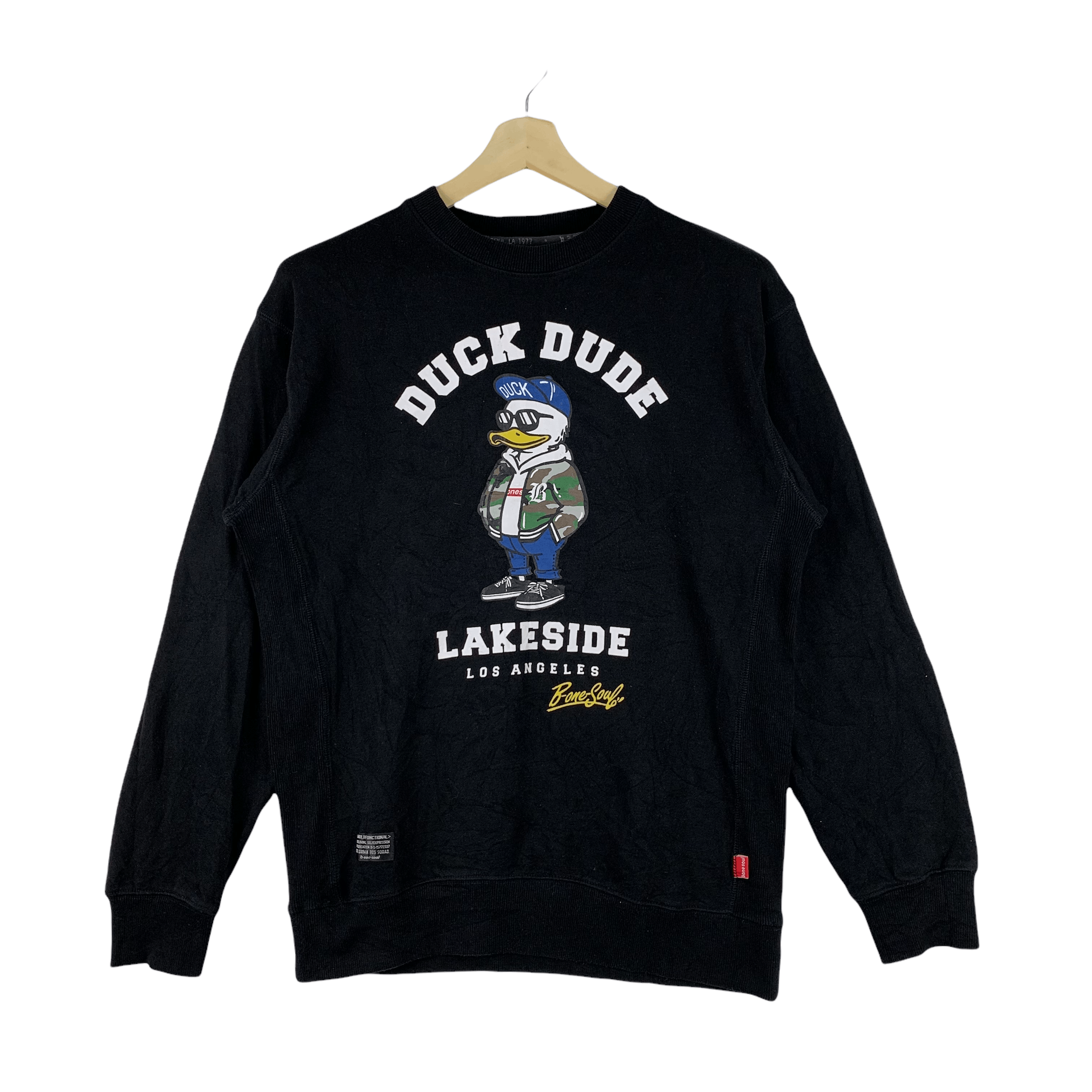 image of Avant Garde Duck Dude B-One-Soul Crewneck Sweatshirts 3634-127 in Black, Men's (Size XL)