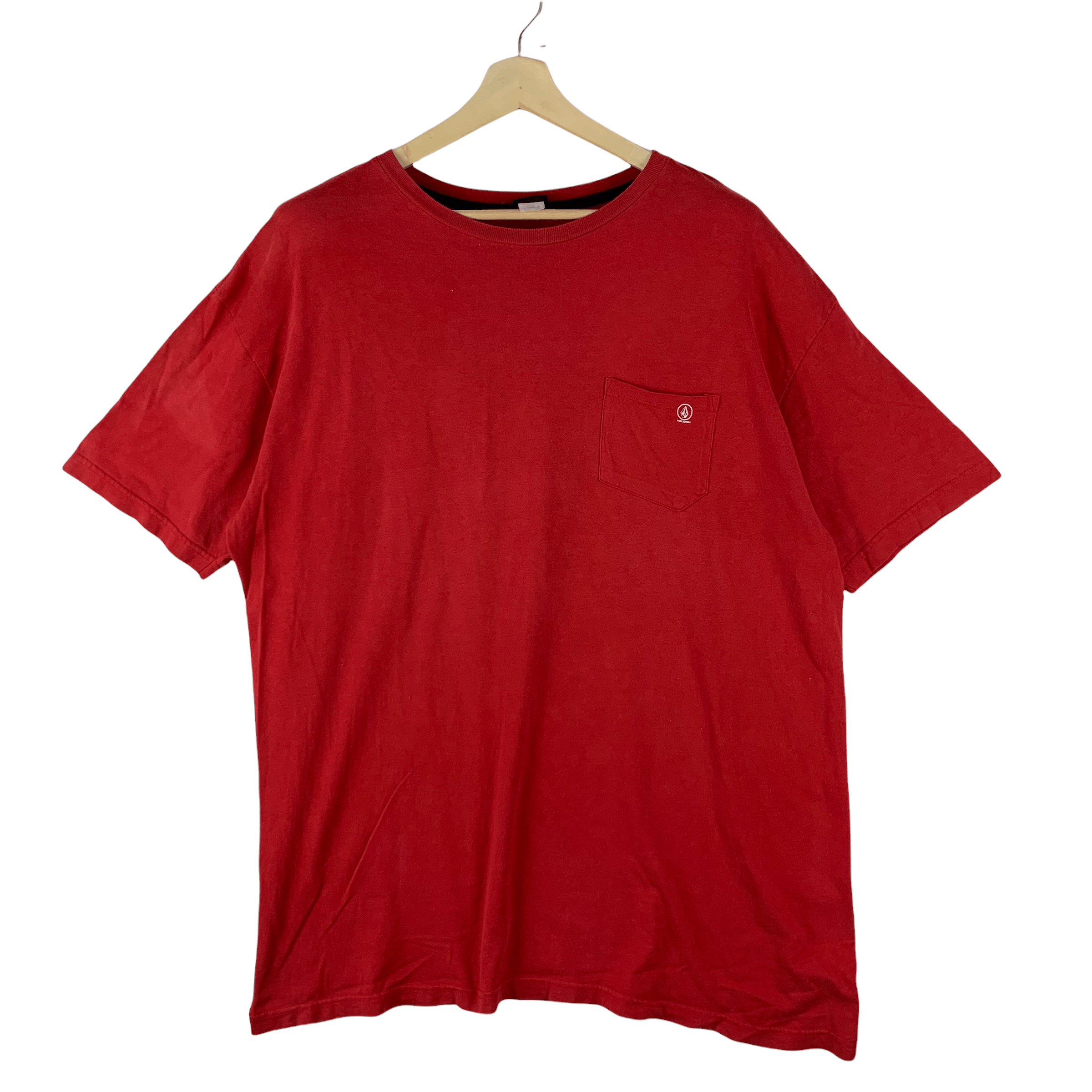 Image of Surf Style x Vintage Volcom Single Pocket Tees 3628-127 in Red, Men's (Size 2XL)