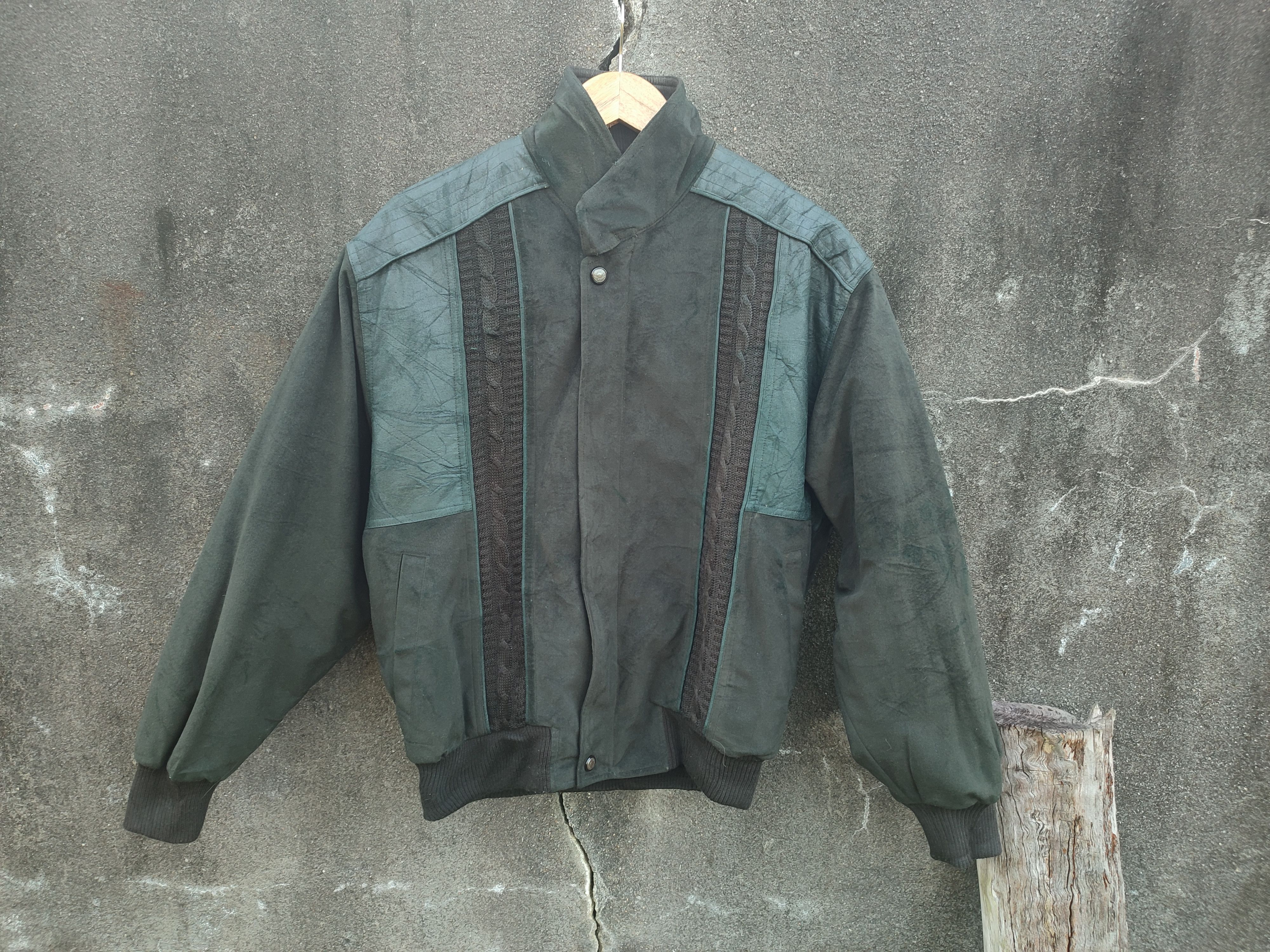 Japanese Brand Abetone Panelled Suede Bomber Jacket (Vintage M) Size US M / EU 48-50 / 2 - 1 Thumbnail