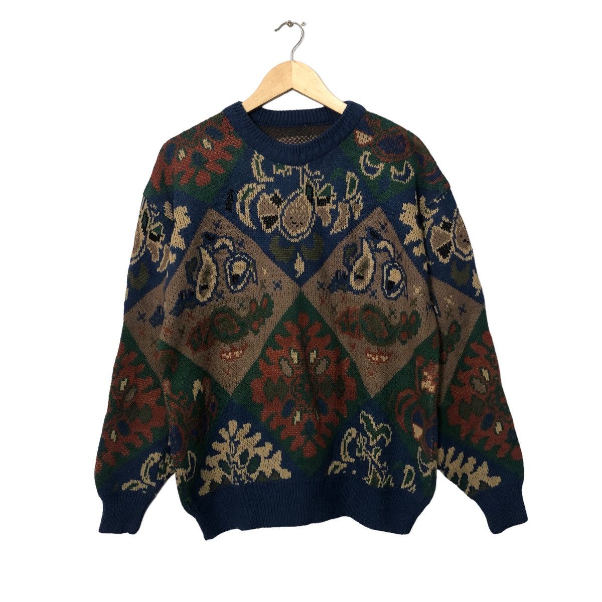 Aran Isles Knitwear Vintage Unbranded Crewneck Fullprint Knitwear Sweater Jumper Size US L / EU 52-54 / 3 - 1 Thumbnail