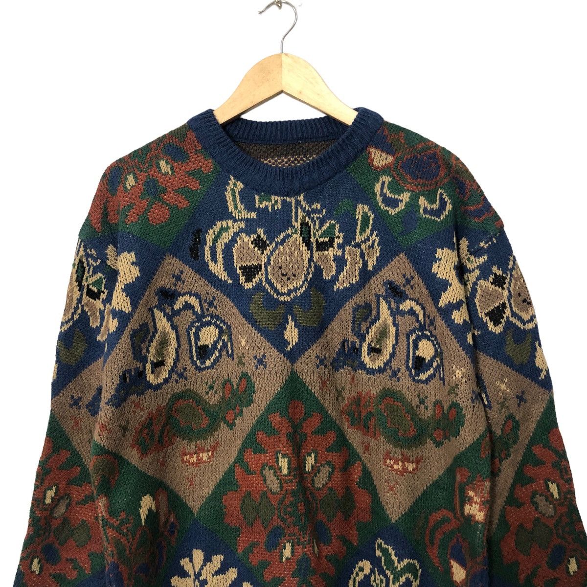 Aran Isles Knitwear Vintage Unbranded Crewneck Fullprint Knitwear Sweater Jumper Size US L / EU 52-54 / 3 - 4 Thumbnail