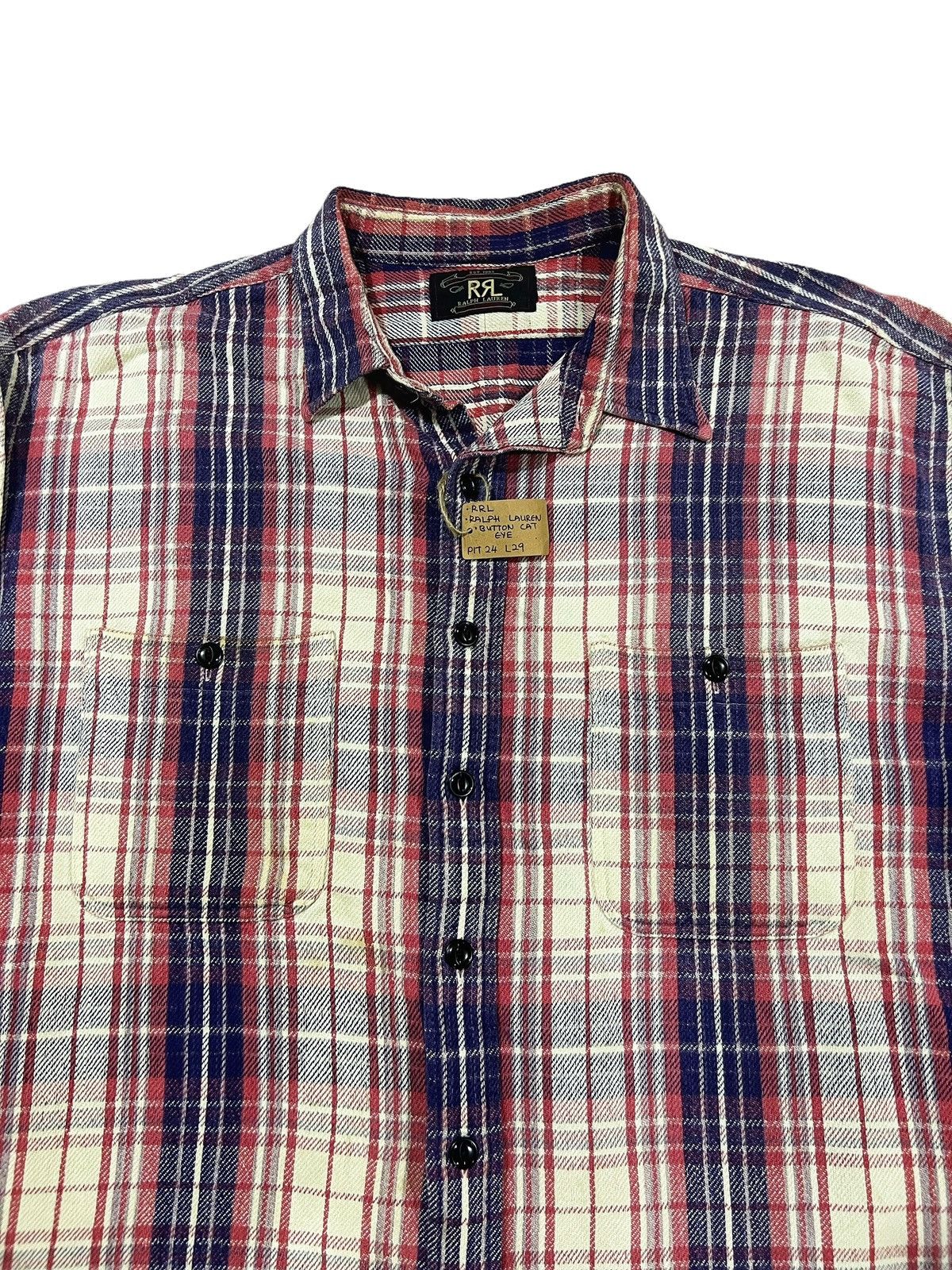 RRL 🇺🇸 Beauty Shadow Plaid Thick Cotton Flannel Work Shirt