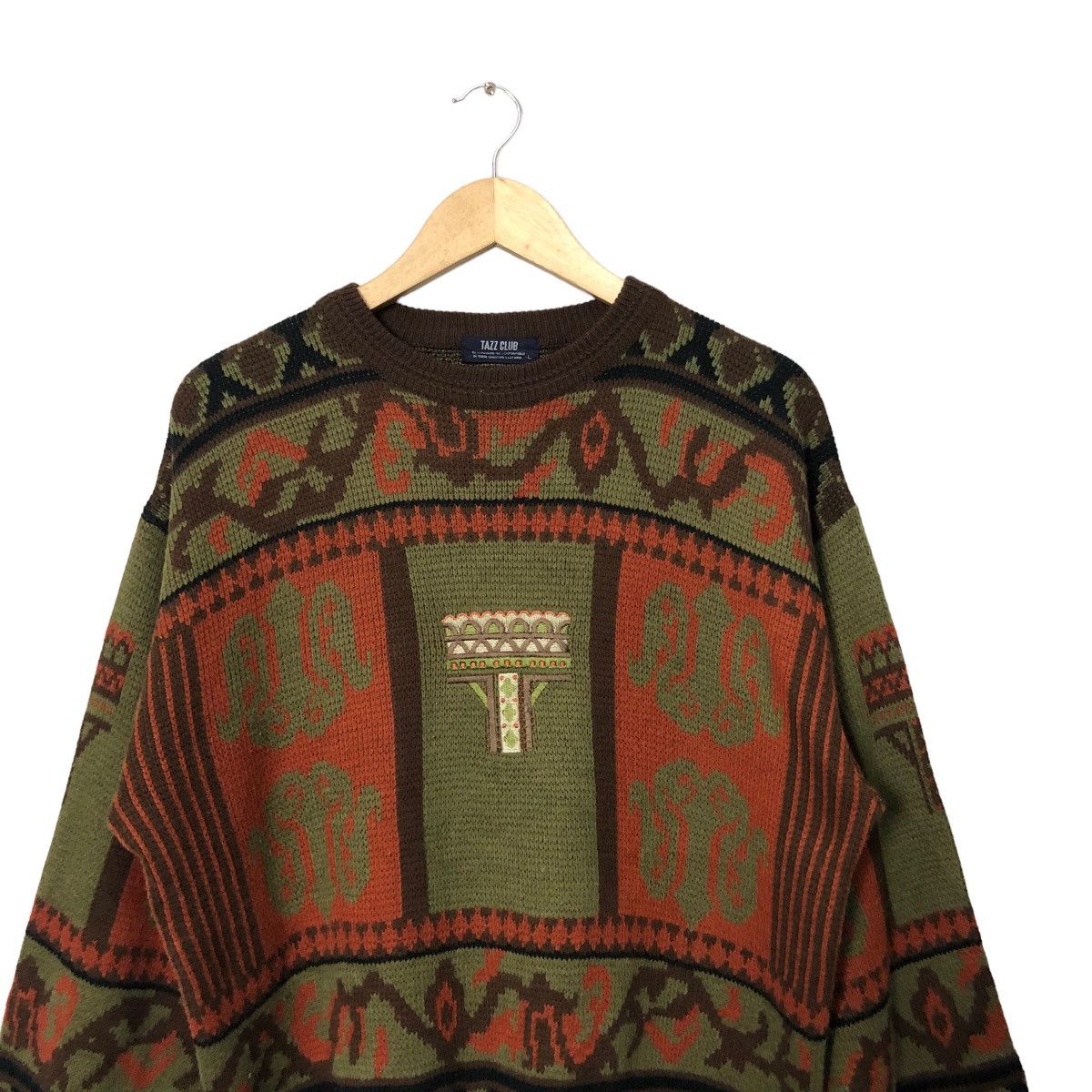 Homespun Knitwear Vintage Tazz Club Crewneck Embroidery Full Print Knitwear Size US L / EU 52-54 / 3 - 4 Thumbnail