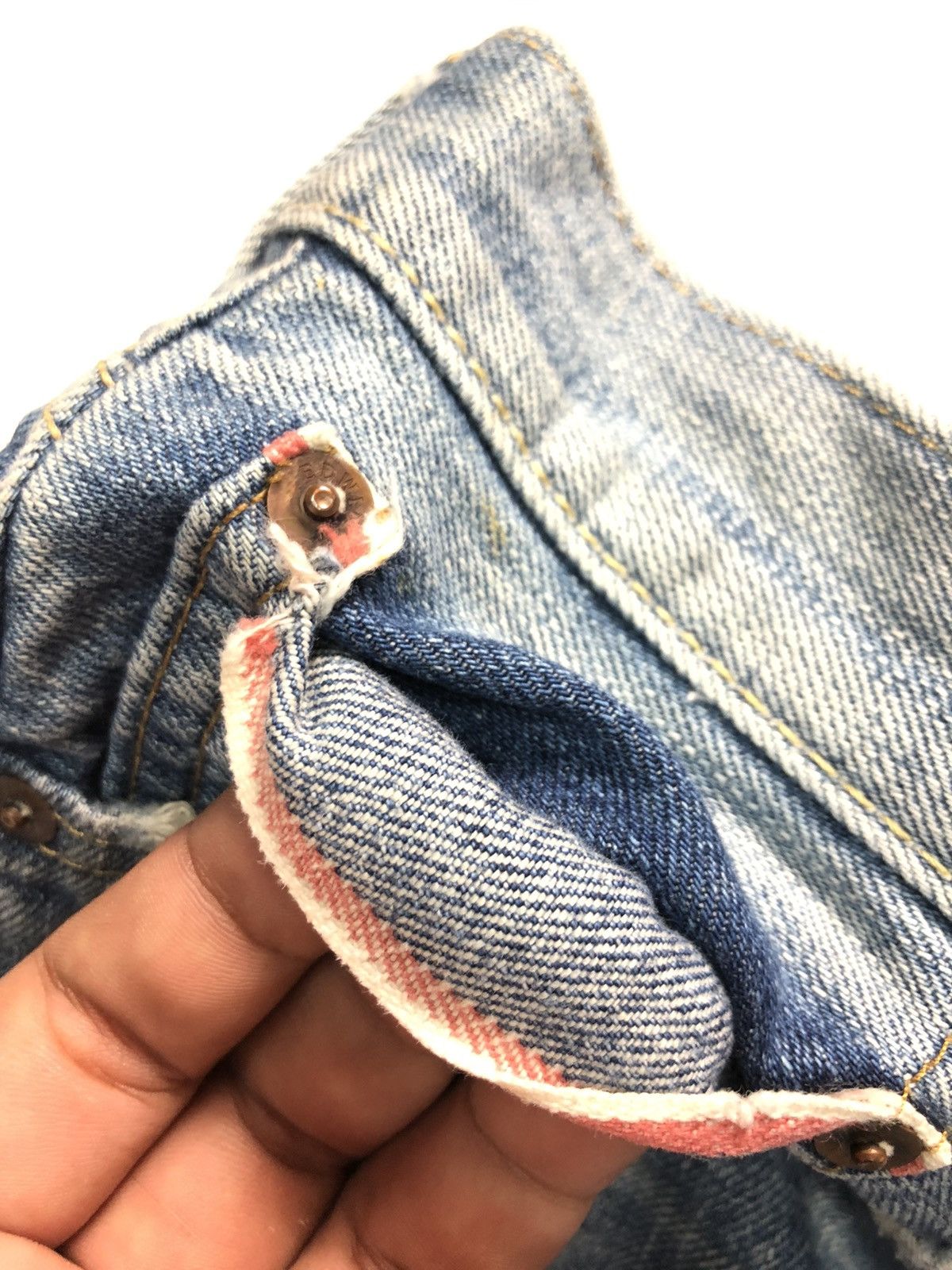 Edwin × Vintage VINTAGE EDWIN SELVEDGE DISTRESSED DENIM Size US 34 / EU 50 - 4 Thumbnail