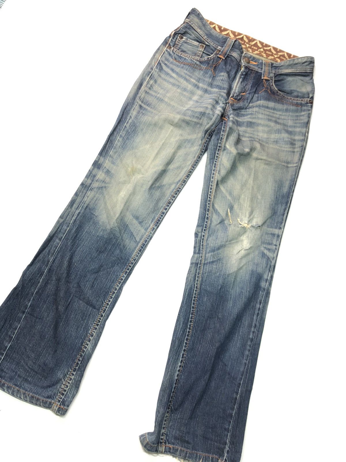 Edwin × Vintage VINTAGE EDWIN BLUE WASH DISSTRESSED DENIM Size US 30 / EU 46 - 4 Thumbnail