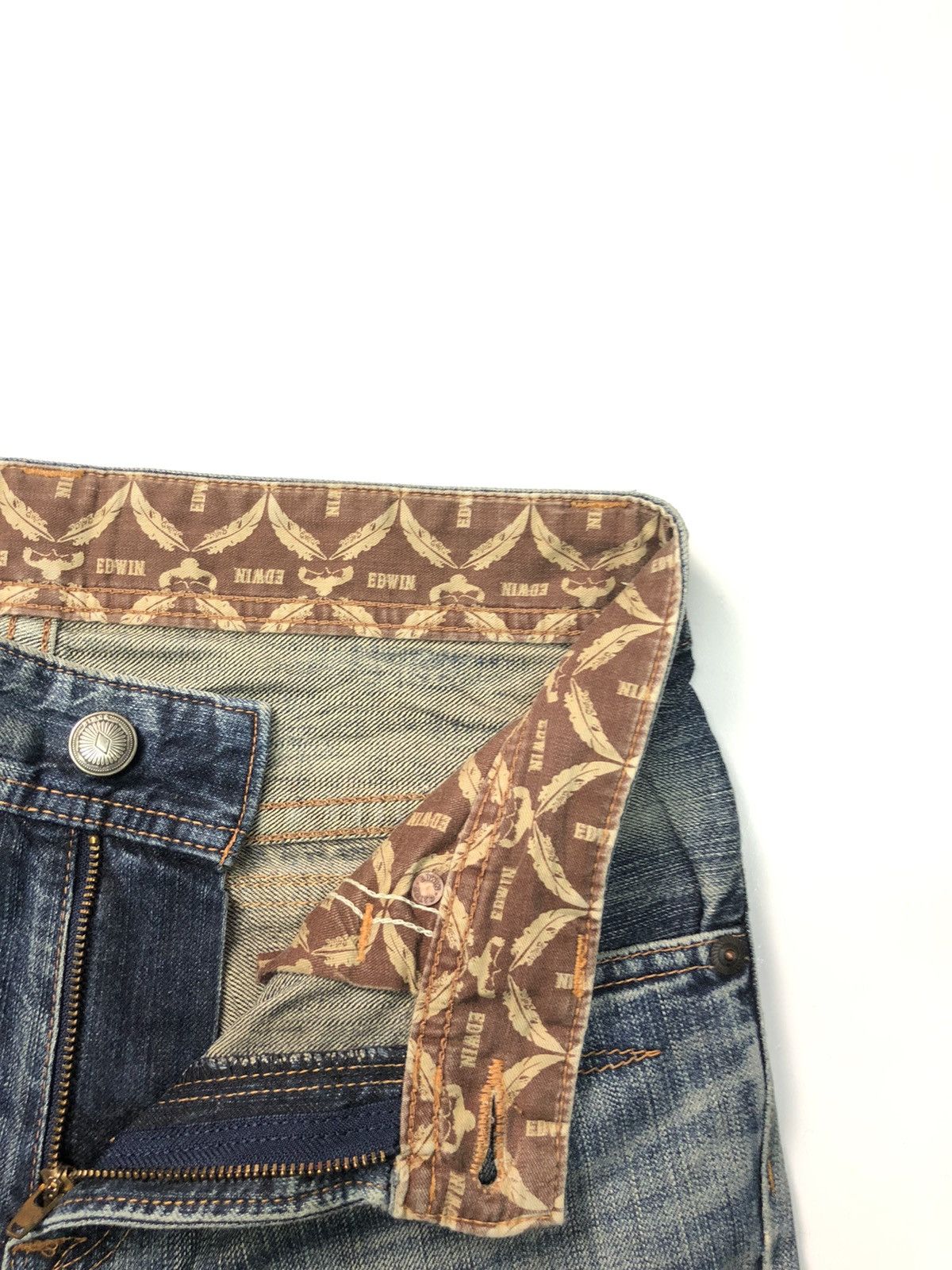 Edwin × Vintage VINTAGE EDWIN BLUE WASH DISSTRESSED DENIM Size US 30 / EU 46 - 6 Thumbnail
