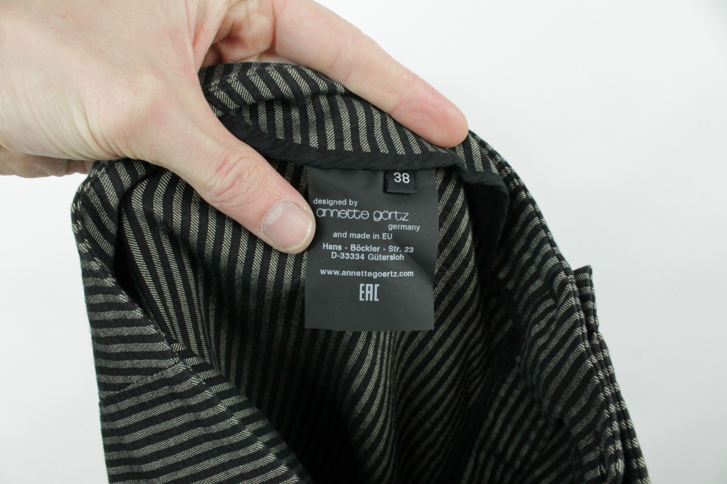 Annette Gortz Annette Görtz Stretch Cotton Striped Slim Fit Pants Size 27" / US 4 / IT 40 - 7 Thumbnail