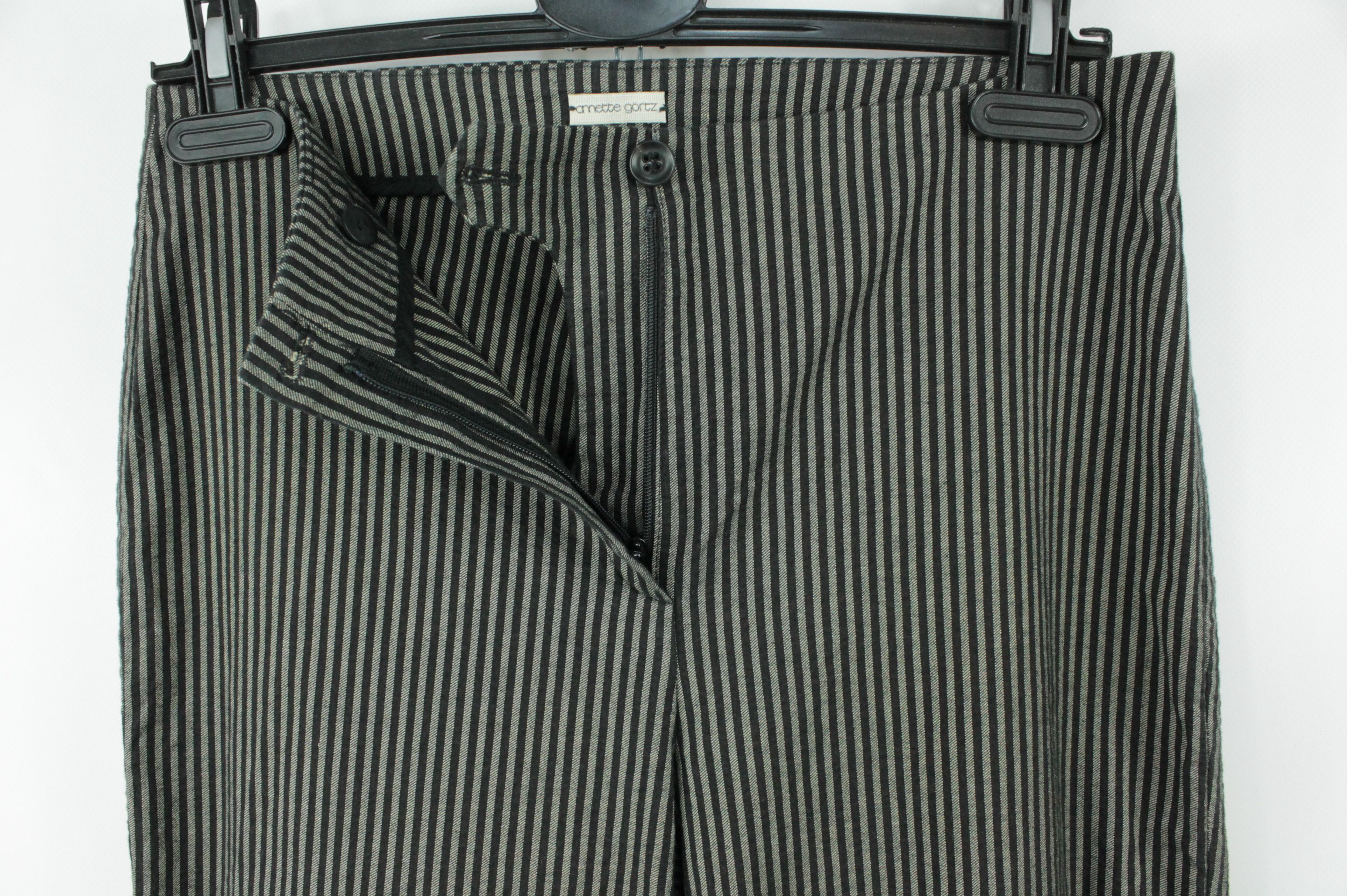Annette Gortz Annette Görtz Stretch Cotton Striped Slim Fit Pants Size 27" / US 4 / IT 40 - 2 Thumbnail