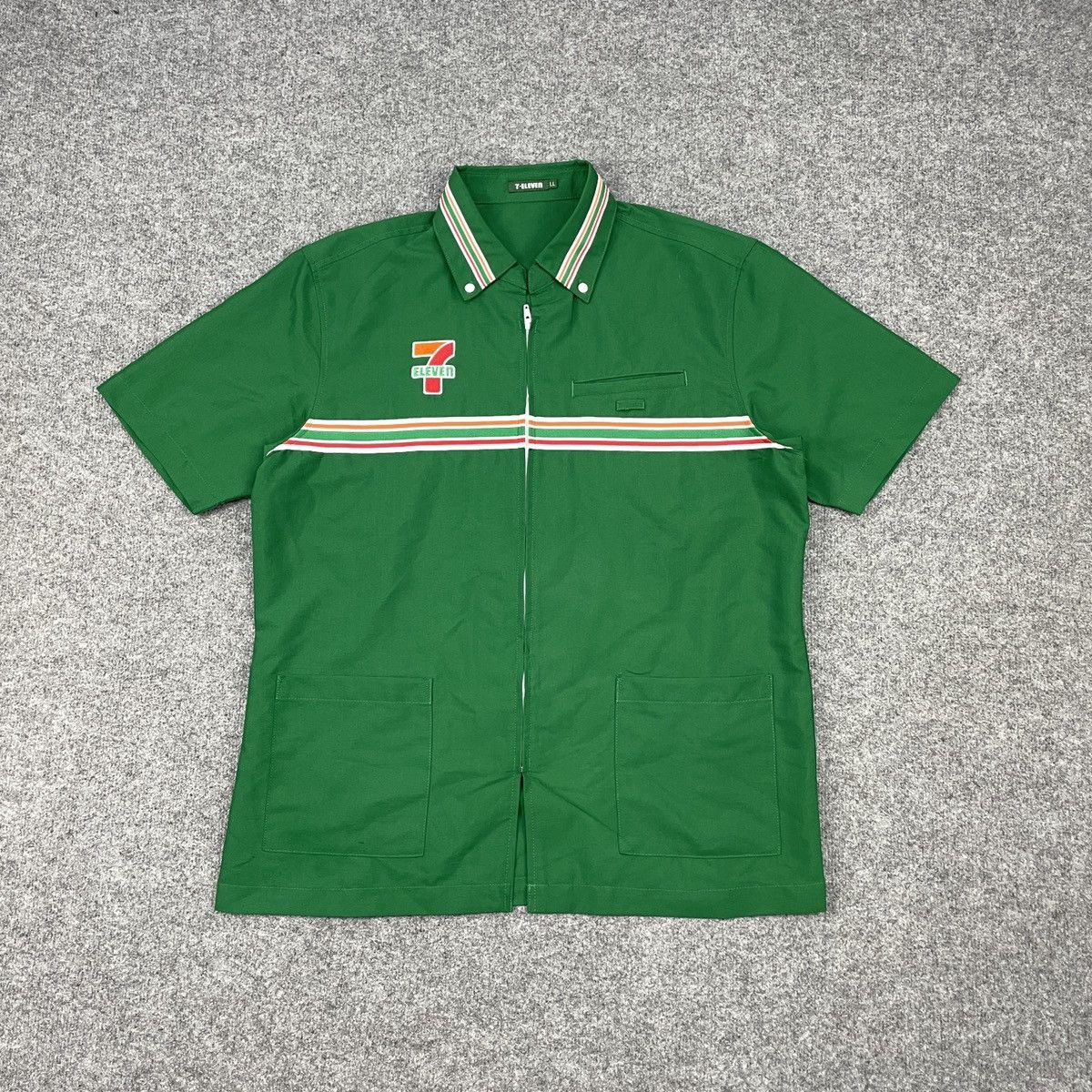 Vintage Vintage 7 Eleven Embroided Logo Zipper Shirt Size US L / EU 52-54 / 3 - 2 Thumbnail