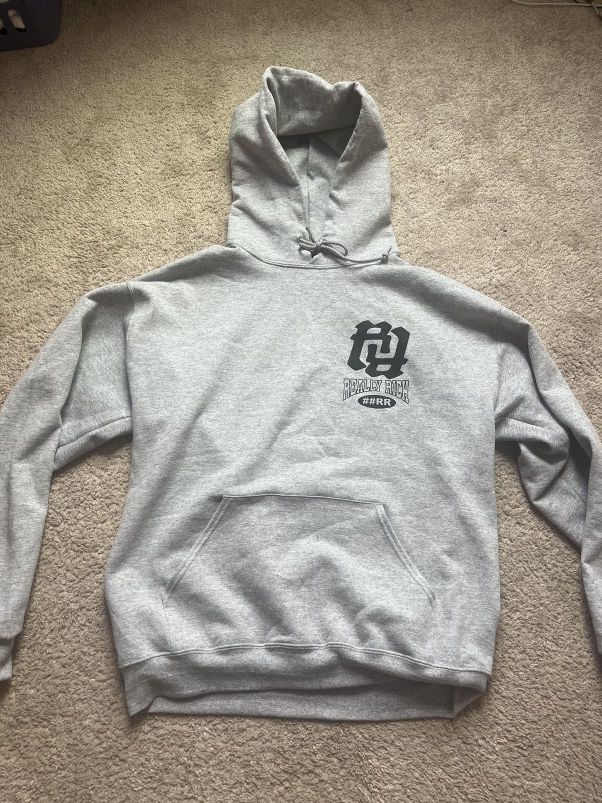 image of Rr Reallyrich Kankan Essentials Hoodie in Grey, Men's (Size Large)