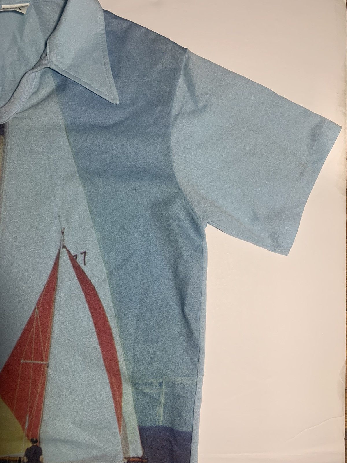 JCPenney × Vintage 70s V Neck Nautical Shirt Sz L Size US L / EU 52-54 / 3 - 4 Thumbnail
