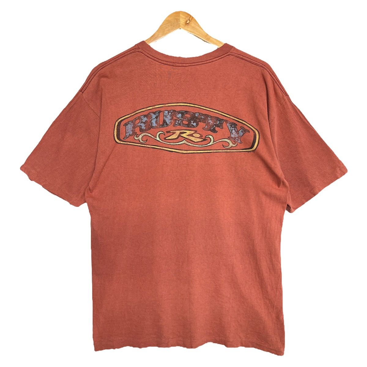 image of Vintage 90's Rusty Tee Vintage Rusty Surf Sun Faded Tee in Rusted, Men's (Size Large)