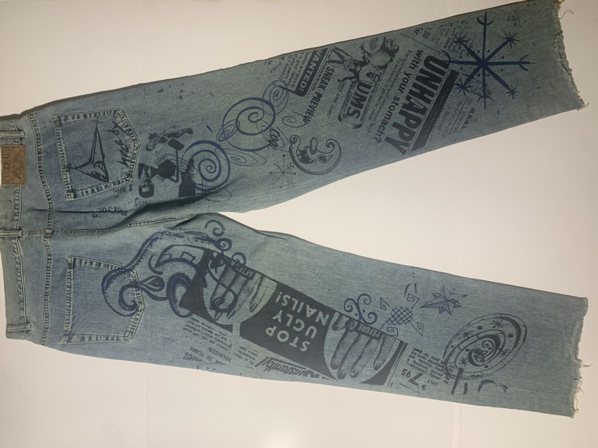 Designer × Vintage Kenny Scharf Jeans ONE OF A KIND Size US 35 - 12 Thumbnail