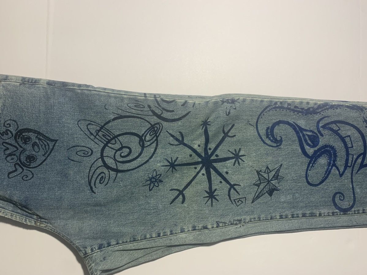 Designer × Vintage Kenny Scharf Jeans ONE OF A KIND Size US 35 - 16 Thumbnail