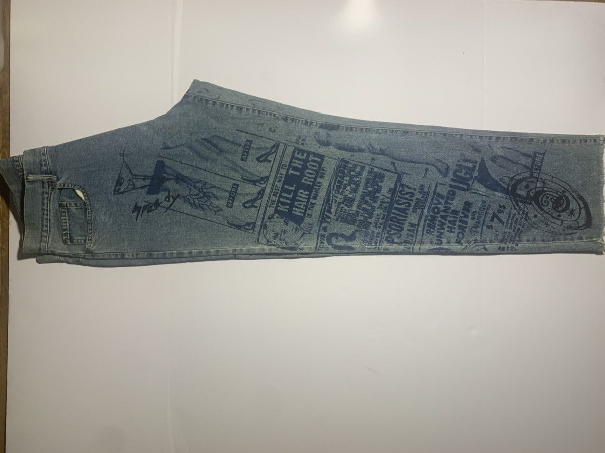 Designer × Vintage Kenny Scharf Jeans ONE OF A KIND Size US 35 - 2 Thumbnail