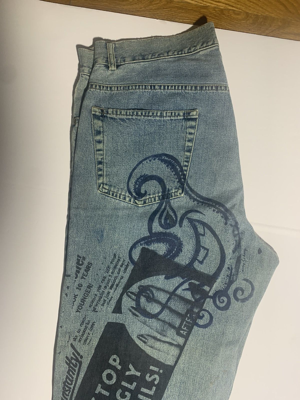 Designer × Vintage Kenny Scharf Jeans ONE OF A KIND Size US 35 - 22 Thumbnail