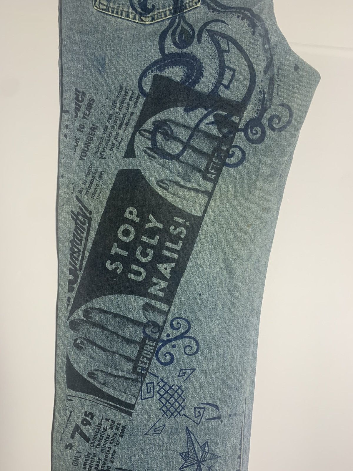 Designer × Vintage Kenny Scharf Jeans ONE OF A KIND Size US 35 - 23 Thumbnail