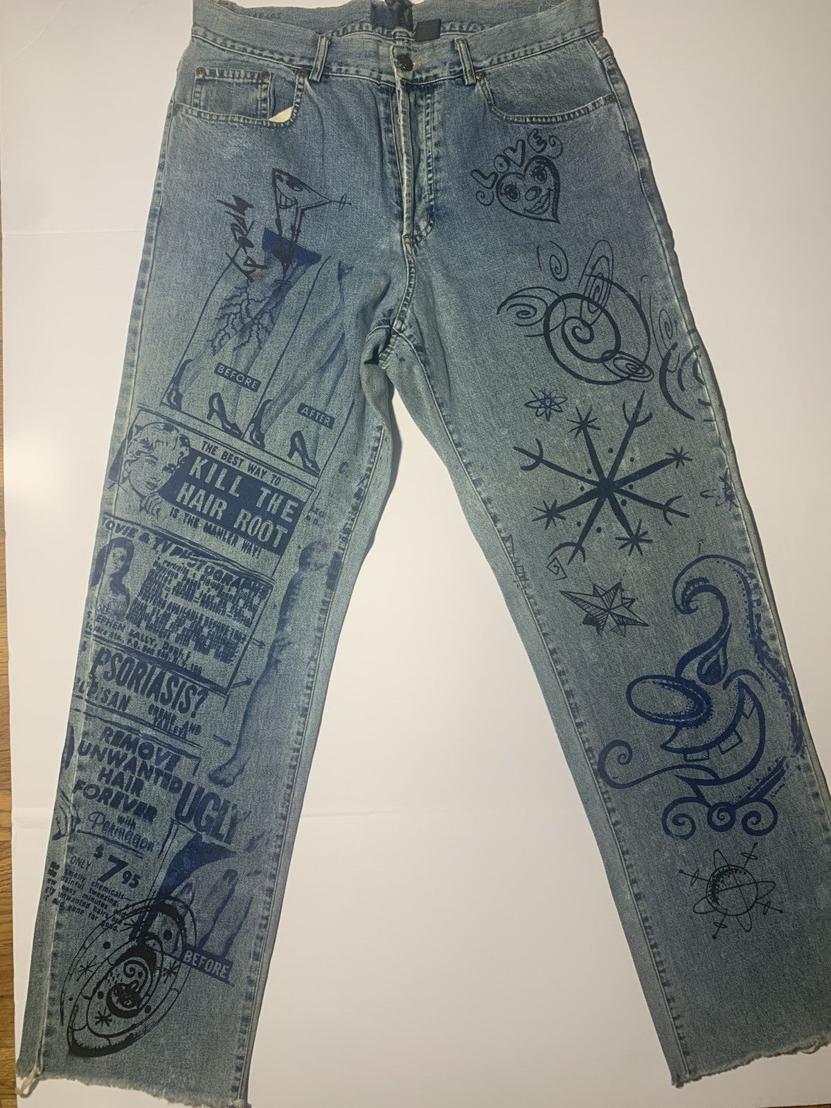 Designer × Vintage Kenny Scharf Jeans ONE OF A KIND Size US 35 - 1 Thumbnail