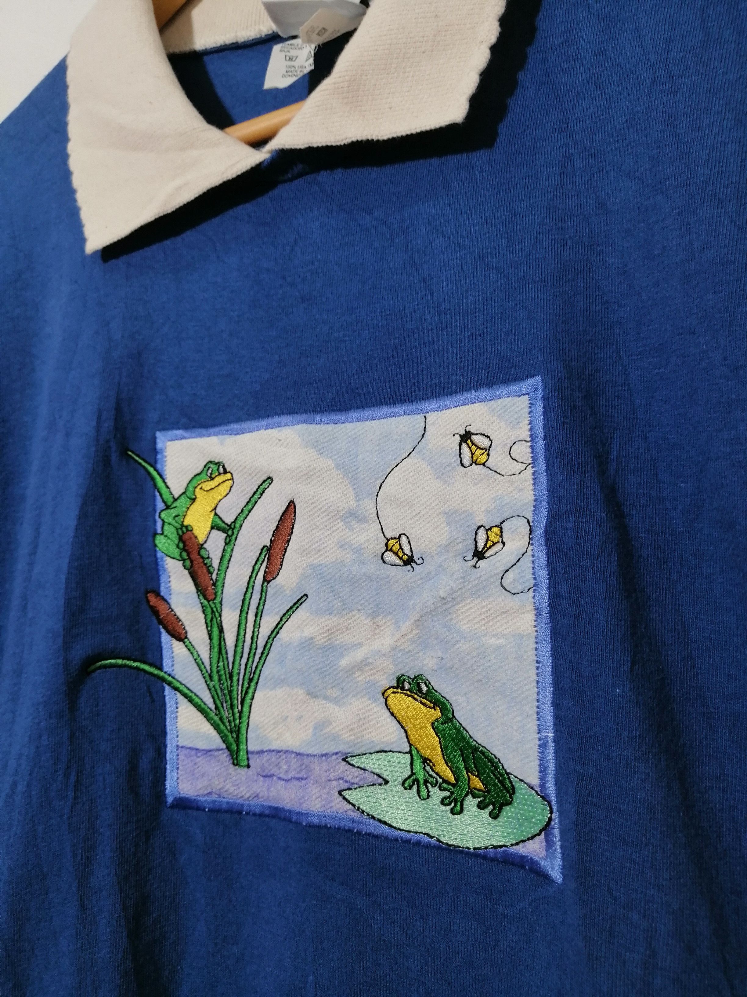 Anime × Basic Editions Vintage Frogs Animation Embroided Tee with Collared Size US L / EU 52-54 / 3 - 2 Thumbnail
