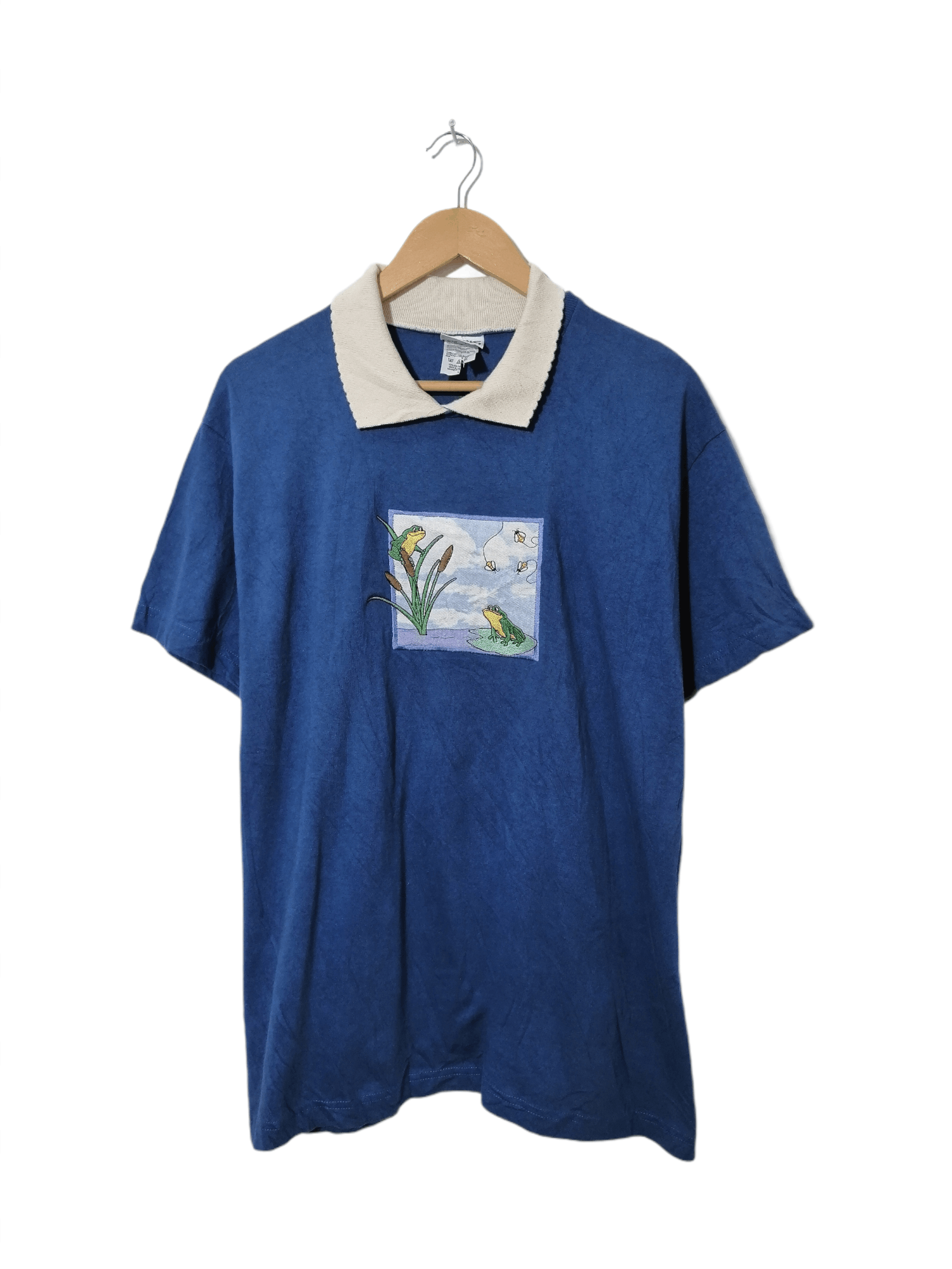 Anime × Basic Editions Vintage Frogs Animation Embroided Tee with Collared Size US L / EU 52-54 / 3 - 1 Thumbnail