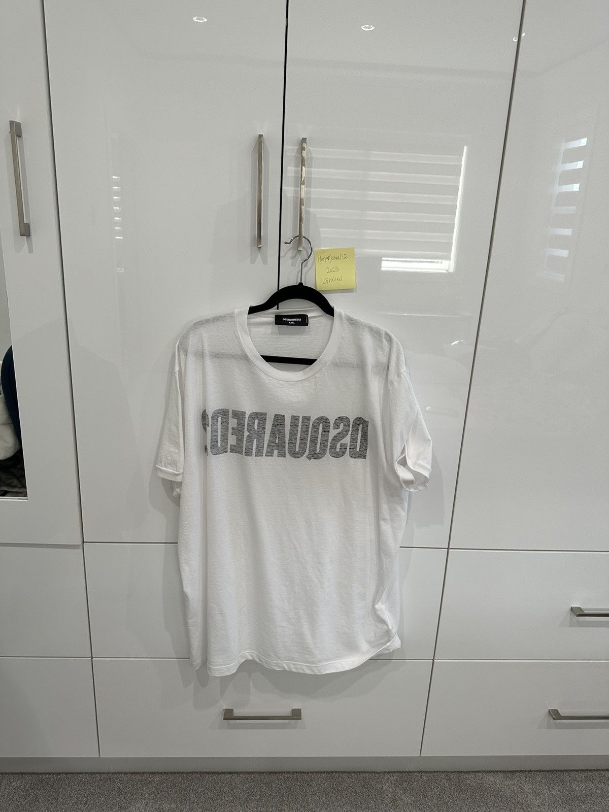 image of Dsquared2 White Reversed Logo T-Shirt, Men's (Size XL)