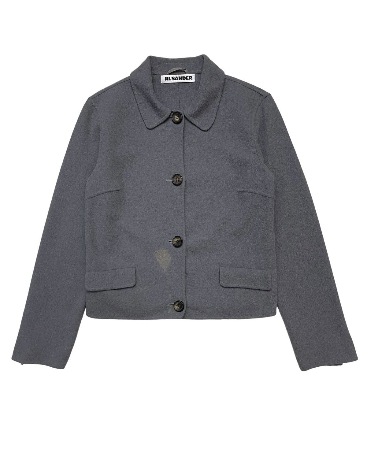 image of Jil Sander Cropped Jacket in Smokey Grey, Women's (Size 2XS)
