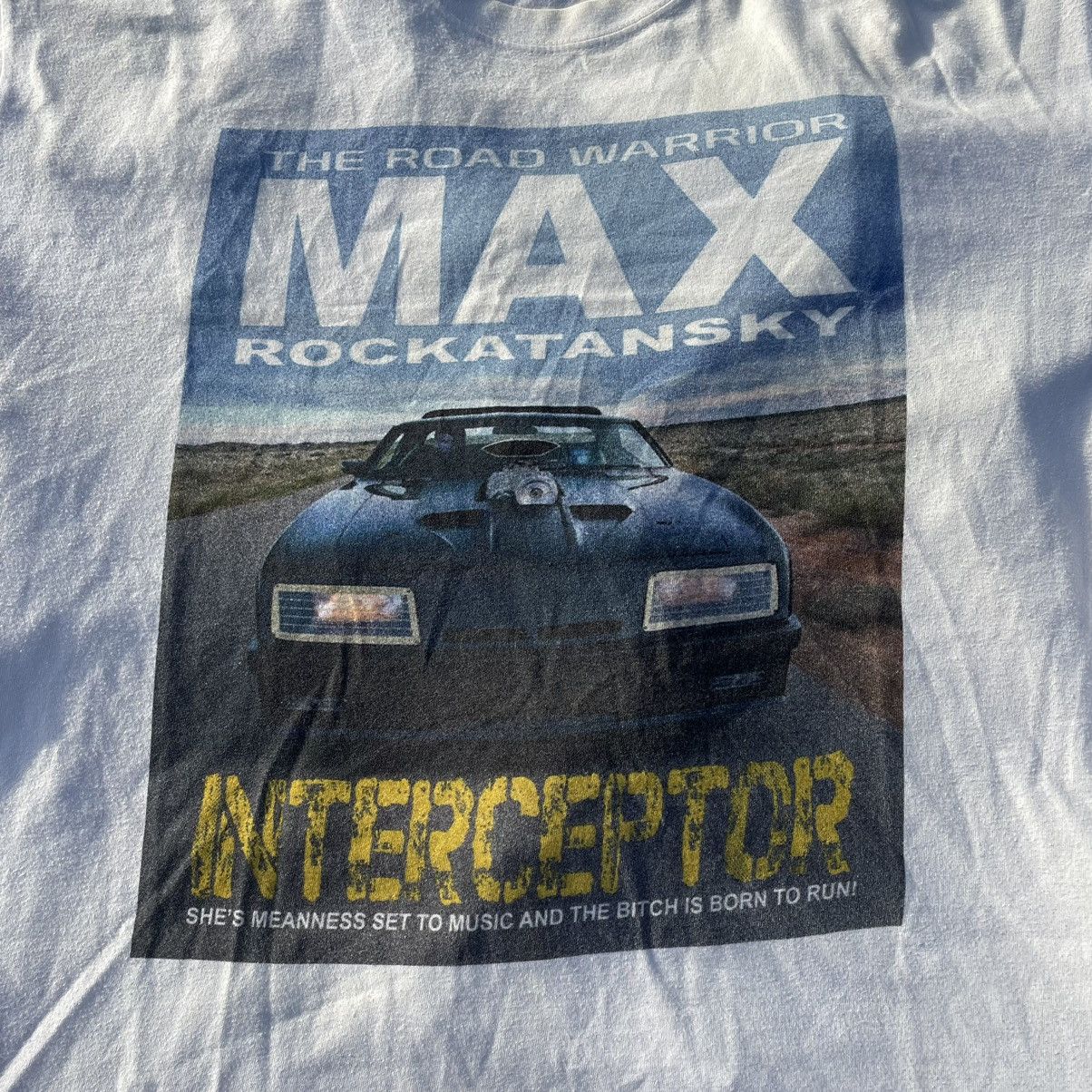 Vintage Vintage 90s Interceptor Max Sun Faded Graphic Tee Streetwear Size US L / EU 52-54 / 3 - 4 Thumbnail