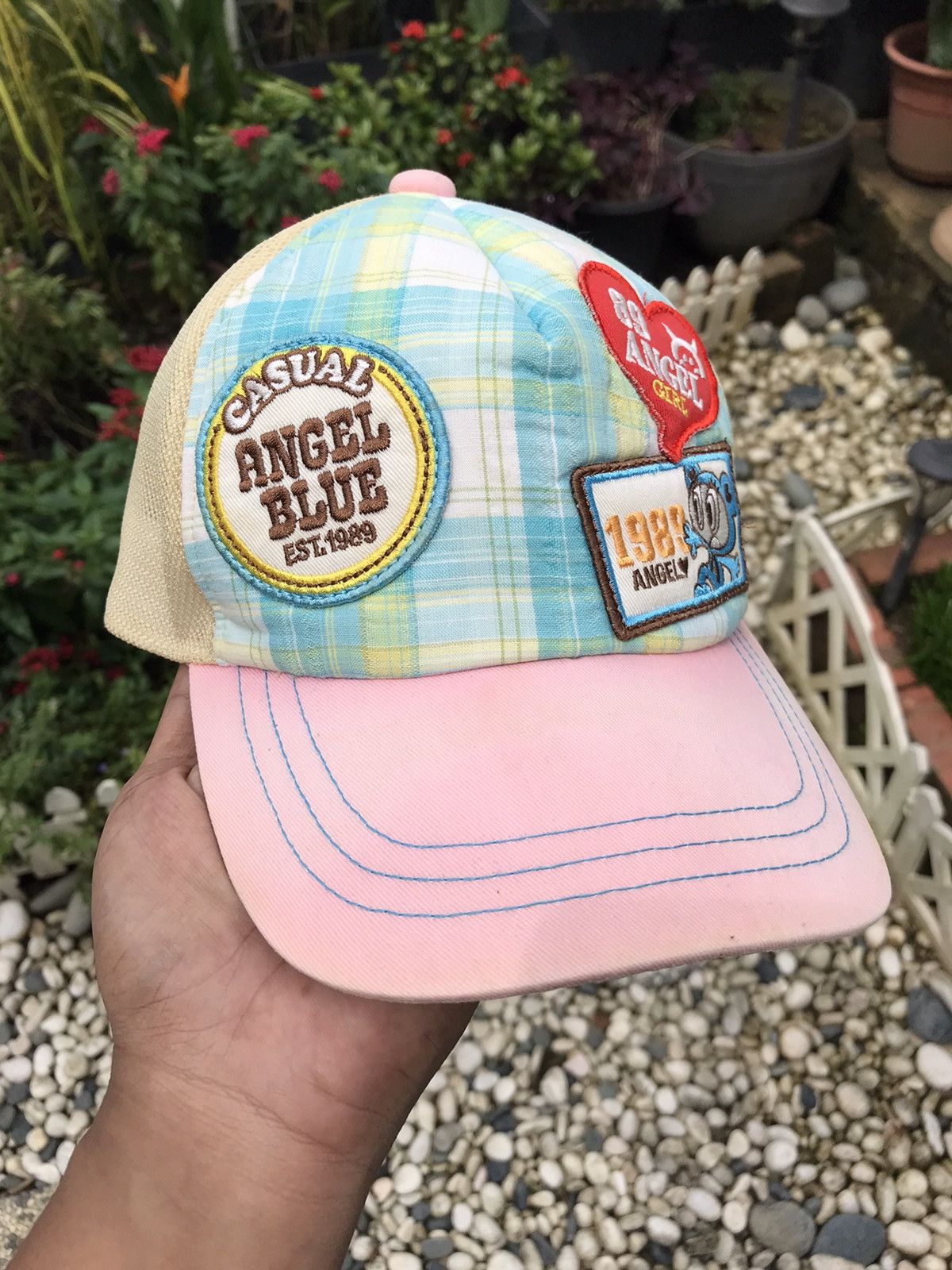 Hysteric Glamour AUTHENTIC ANGEL BLUE PATCHWORKS CAP HAT BY HYSTERIC GLAMOUR Size ONE SIZE - 2 Thumbnail