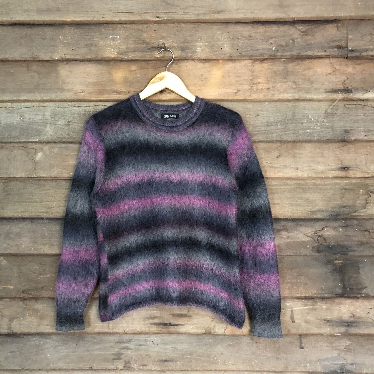 DL Misaki Purple Shag Shaggy Fur Mohair Knitwear #7218