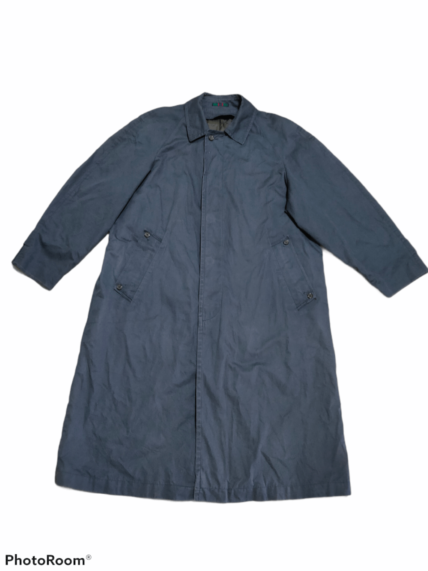 image of colours By Alexander Julian Overcoat in Washed Dark Blue, Men's (Size XL)