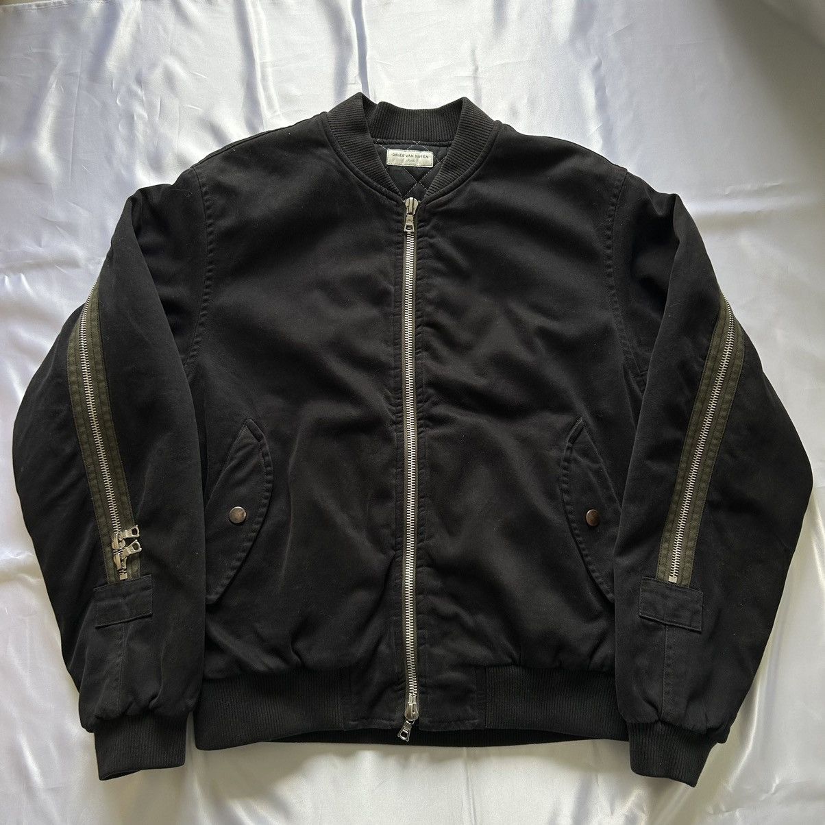 Dries Van Noten WOOL VERSION AW14 Backzip bomber jacket SZ:S, M