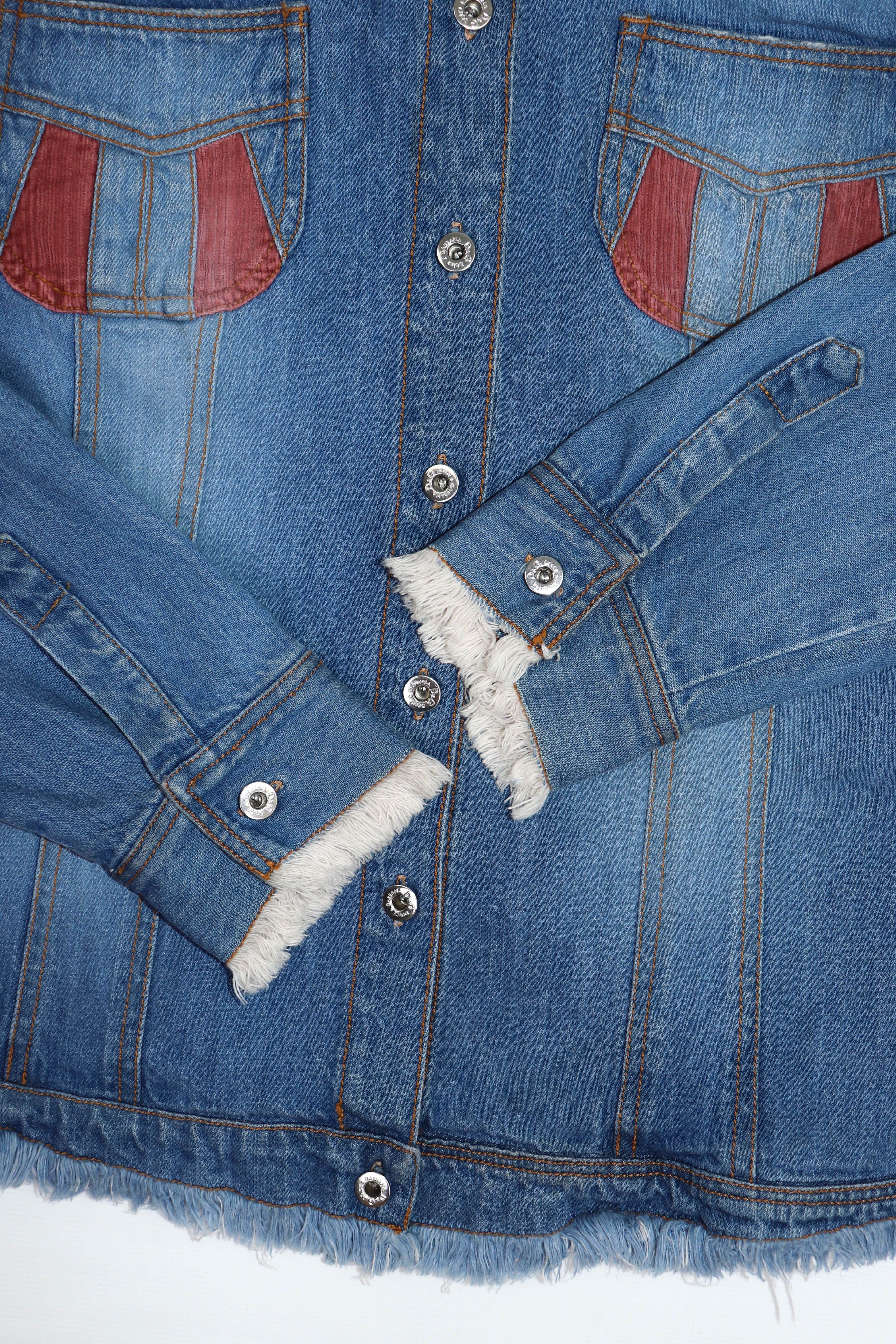 Dolce & Gabbana D&G Dolce & Gabbana Vintage Y2K Western Fringe Denim Shirt Size M / US 6-8 / IT 42-44 - 7 Thumbnail